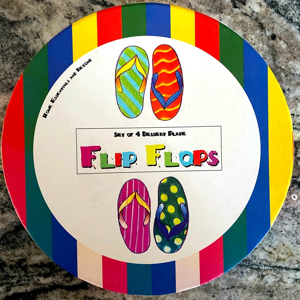 Flip Flops set of 4 dessert plates